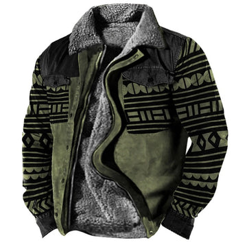 Men's Tribal Print Patchwork Ethnic Boho Jacket